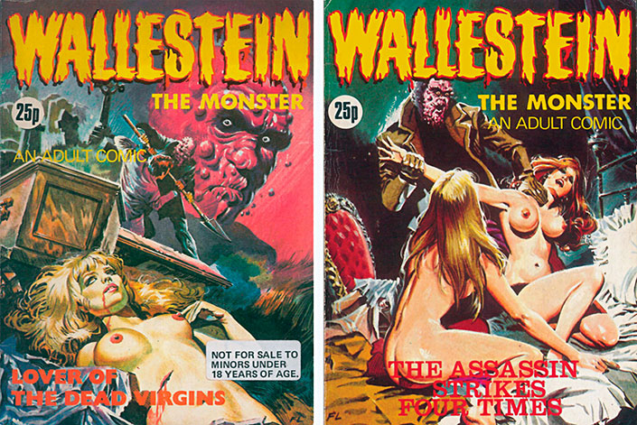 Wallestein the Monster in English, Lover of the Dead Virgin and the Assassin strikes Four Times 
