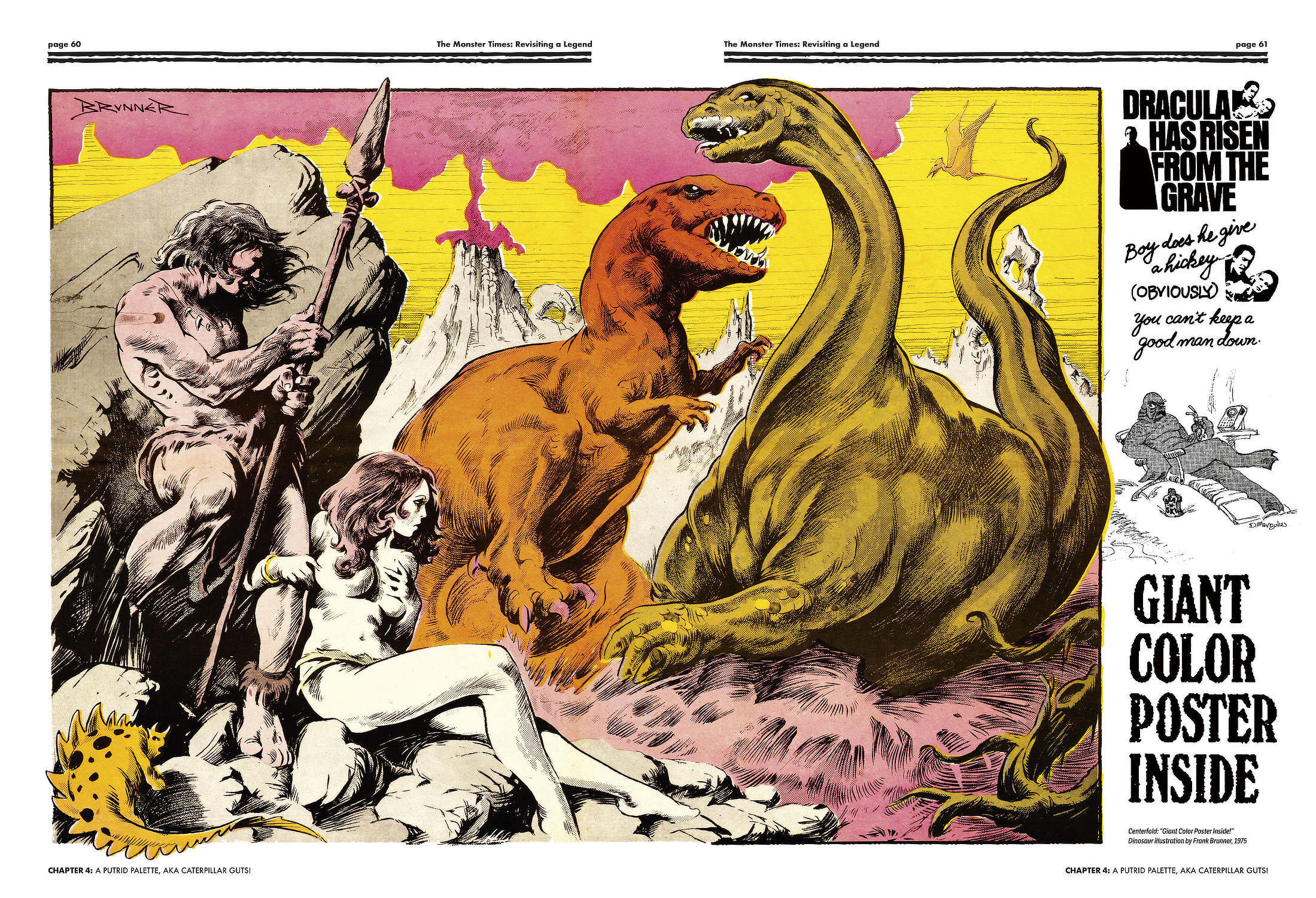 Monster Times Frank Brunner Monster Times Frank Brunner dinosaur poster
