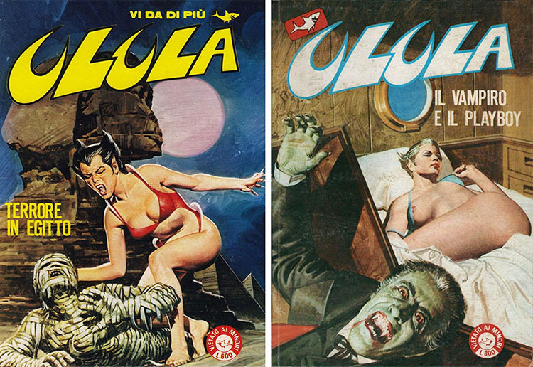 Ulula the Werewolf Comic Covers - Edifumetto Fumetti Two covers of the 1980s Italian horror fumetti "Ulula the Werewolf" published by Edifumetto, featuring the sexy werewolf heroine.