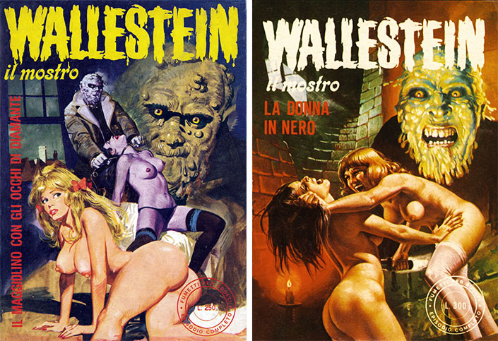 A couple of Wallestein il mostro comic covers.